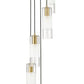 Z-Lite Alton 12" 5-Light Modern Gold Steel and Clear Frosted Glass Shade Chandelier