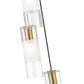 Z-Lite Alton 12" 5-Light Modern Gold Steel and Clear Frosted Glass Shade Chandelier