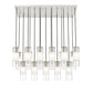 Z-Lite Alton 18" 17-Light Brushed Nickel Steel and Clear Frosted Glass Shade Linear Chandelier