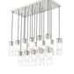 Z-Lite Alton 18" 17-Light Brushed Nickel Steel and Clear Frosted Glass Shade Linear Chandelier