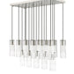 Z-Lite Alton 18" 17-Light Brushed Nickel Steel and Clear Frosted Glass Shade Linear Chandelier