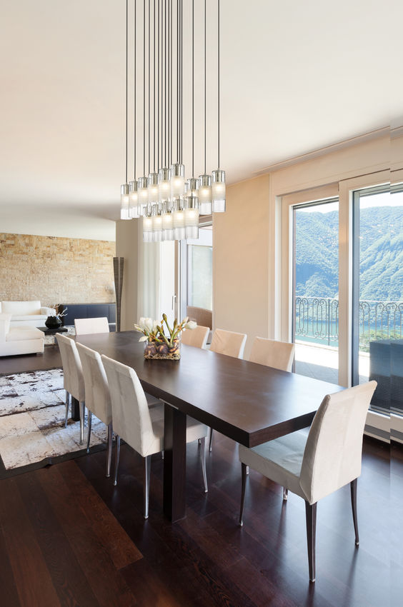 Z-Lite Alton 18" 17-Light Brushed Nickel Steel and Clear Frosted Glass Shade Linear Chandelier