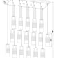Z-Lite Alton 18" 17-Light Brushed Nickel Steel and Clear Frosted Glass Shade Linear Chandelier