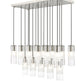 Z-Lite Alton 18" 17-Light Brushed Nickel Steel and Clear Frosted Glass Shade Linear Chandelier