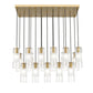 Z-Lite Alton 18" 17-Light Modern Gold Steel and Clear Frosted Glass Shade Linear Chandelier