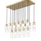 Z-Lite Alton 18" 17-Light Modern Gold Steel and Clear Frosted Glass Shade Linear Chandelier