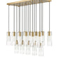 Z-Lite Alton 18" 17-Light Modern Gold Steel and Clear Frosted Glass Shade Linear Chandelier