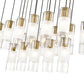 Z-Lite Alton 18" 17-Light Modern Gold Steel and Clear Frosted Glass Shade Linear Chandelier