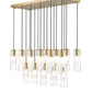 Z-Lite Alton 18" 17-Light Modern Gold Steel and Clear Frosted Glass Shade Linear Chandelier