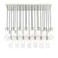 Z-Lite Alton 18" 23-Light Brushed Nickel Steel and Clear Frosted Glass Shade Linear Chandelier
