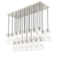 Z-Lite Alton 18" 23-Light Brushed Nickel Steel and Clear Frosted Glass Shade Linear Chandelier
