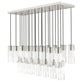 Z-Lite Alton 18" 23-Light Brushed Nickel Steel and Clear Frosted Glass Shade Linear Chandelier