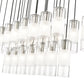 Z-Lite Alton 18" 23-Light Brushed Nickel Steel and Clear Frosted Glass Shade Linear Chandelier