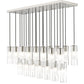 Z-Lite Alton 18" 23-Light Brushed Nickel Steel and Clear Frosted Glass Shade Linear Chandelier