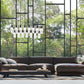 Z-Lite Alton 18" 23-Light Matte Black Steel and Clear Frosted Glass Shade Linear Chandelier