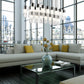 Z-Lite Alton 18" 23-Light Matte Black Steel and Clear Frosted Glass Shade Linear Chandelier