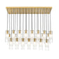 Z-Lite Alton 18" 23-Light Modern Gold Steel and Clear Frosted Glass Shade Linear Chandelier