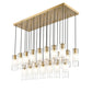 Z-Lite Alton 18" 23-Light Modern Gold Steel and Clear Frosted Glass Shade Linear Chandelier
