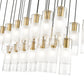 Z-Lite Alton 18" 23-Light Modern Gold Steel and Clear Frosted Glass Shade Linear Chandelier
