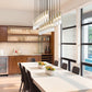Z-Lite Alton 18" 23-Light Modern Gold Steel and Clear Frosted Glass Shade Linear Chandelier