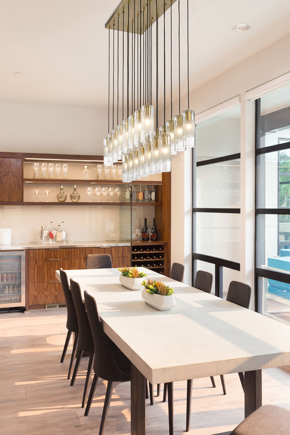 Z-Lite Alton 18" 23-Light Modern Gold Steel and Clear Frosted Glass Shade Linear Chandelier
