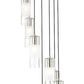 Z-Lite Alton 18" 7-Light Brushed Nickel Steel and Clear Frosted Glass Shade Chandelier