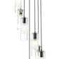 Z-Lite Alton 18" 7-Light Matte Black Steel and Clear Frosted Glass Shade Chandelier