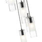 Z-Lite Alton 18" 7-Light Matte Black Steel and Clear Frosted Glass Shade Chandelier