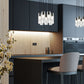 Z-Lite Alton 18" 7-Light Matte Black Steel and Clear Frosted Glass Shade Chandelier
