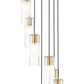 Z-Lite Alton 18" 7-Light Modern Gold Steel and Clear Frosted Glass Shade Chandelier