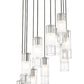 Z-Lite Alton 24" 11-Light Brushed Nickel Steel and Clear Frosted Glass Shade Chandelier