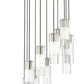 Z-Lite Alton 24" 11-Light Brushed Nickel Steel and Clear Frosted Glass Shade Chandelier