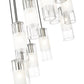 Z-Lite Alton 24" 11-Light Brushed Nickel Steel and Clear Frosted Glass Shade Chandelier