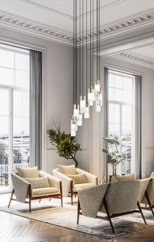 Z-Lite Alton 24" 11-Light Brushed Nickel Steel and Clear Frosted Glass Shade Chandelier