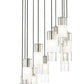 Z-Lite Alton 24" 11-Light Brushed Nickel Steel and Clear Frosted Glass Shade Chandelier