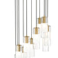 Z-Lite Alton 24" 11-Light Modern Gold Steel and Clear Frosted Glass Shade Chandelier