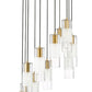 Z-Lite Alton 24" 11-Light Modern Gold Steel and Clear Frosted Glass Shade Chandelier
