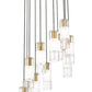 Z-Lite Alton 24" 11-Light Modern Gold Steel and Clear Frosted Glass Shade Chandelier