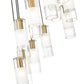 Z-Lite Alton 24" 11-Light Modern Gold Steel and Clear Frosted Glass Shade Chandelier