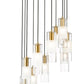 Z-Lite Alton 24" 11-Light Modern Gold Steel and Clear Frosted Glass Shade Chandelier