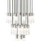 Z-Lite Alton 36" 27-Light Brushed Nickel Steel and Clear Frosted Glass Shade Chandelie