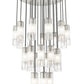 Z-Lite Alton 36" 27-Light Brushed Nickel Steel and Clear Frosted Glass Shade Chandelie