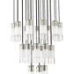 Z-Lite Alton 36" 27-Light Brushed Nickel Steel and Clear Frosted Glass Shade Chandelie