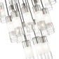 Z-Lite Alton 36" 27-Light Brushed Nickel Steel and Clear Frosted Glass Shade Chandelie