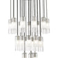 Z-Lite Alton 36" 27-Light Brushed Nickel Steel and Clear Frosted Glass Shade Chandelie