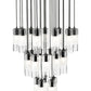 Z-Lite Alton 36" 27-Light Matte Black Steel and Clear Frosted Glass Shade Chandelier
