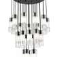 Z-Lite Alton 36" 27-Light Matte Black Steel and Clear Frosted Glass Shade Chandelier