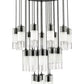 Z-Lite Alton 36" 27-Light Matte Black Steel and Clear Frosted Glass Shade Chandelier