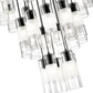 Z-Lite Alton 36" 27-Light Matte Black Steel and Clear Frosted Glass Shade Chandelier