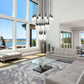 Z-Lite Alton 36" 27-Light Matte Black Steel and Clear Frosted Glass Shade Chandelier